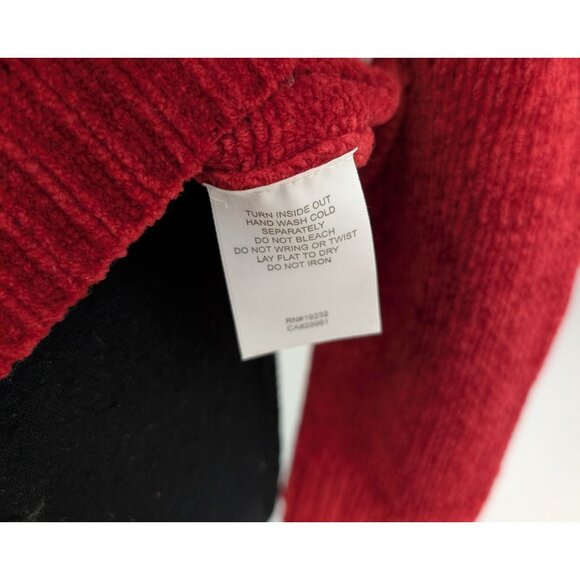 Alfred Dunner Petite Red Chenille Floral Embroidered Split‎ Turtleneck Sweater - - Picture 9 of 9